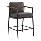 Tabourets de bar modernes Spruce&Spring avec accoudoirs et piètement en métal, lot de 2