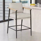 Tabourets de bar modernes Spruce&Spring avec accoudoirs et piètement en métal, lot de 2