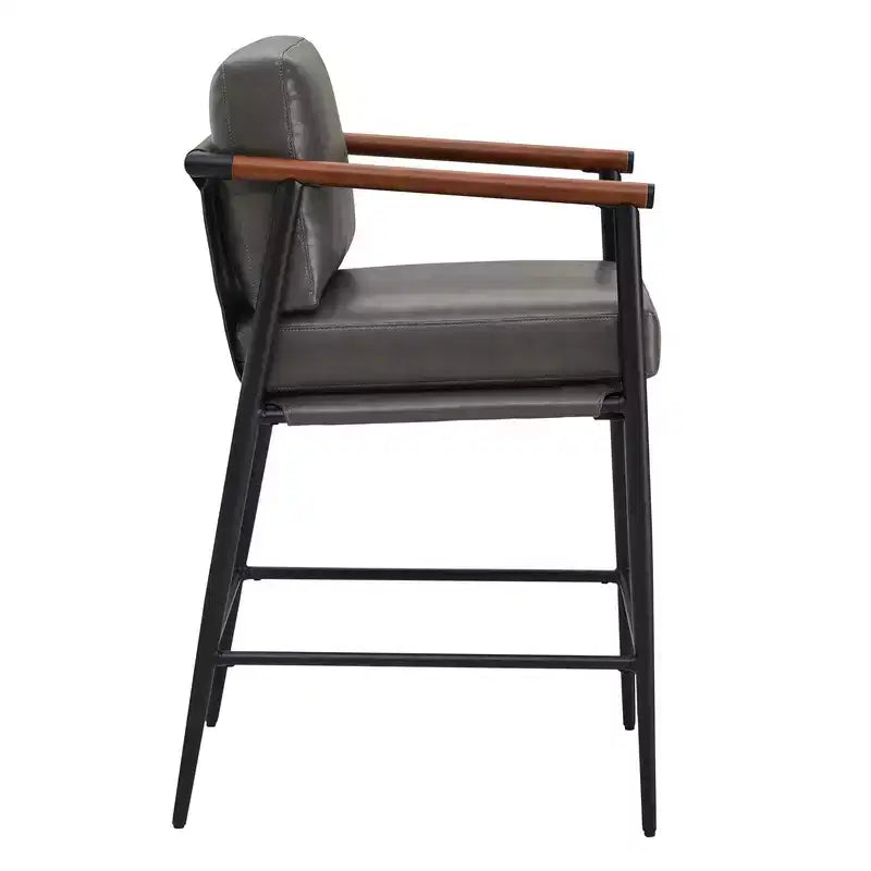 Tabourets de bar modernes Spruce&Spring avec accoudoirs et piètement en métal, lot de 2