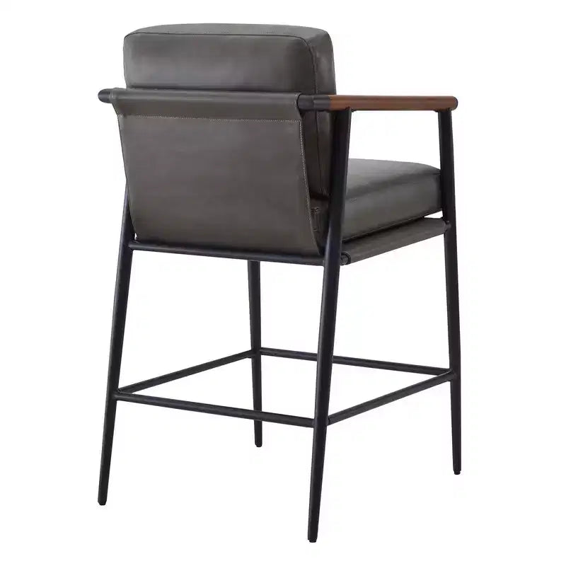Tabourets de bar modernes Spruce&Spring avec accoudoirs et piètement en métal, lot de 2