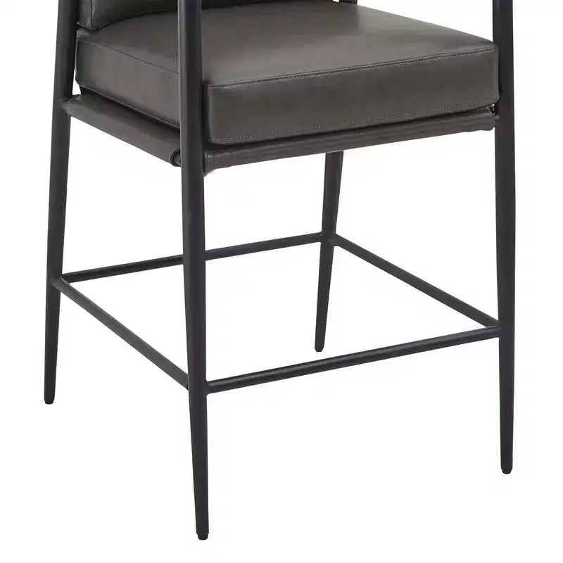 Tabourets de bar modernes Spruce&Spring avec accoudoirs et piètement en métal, lot de 2