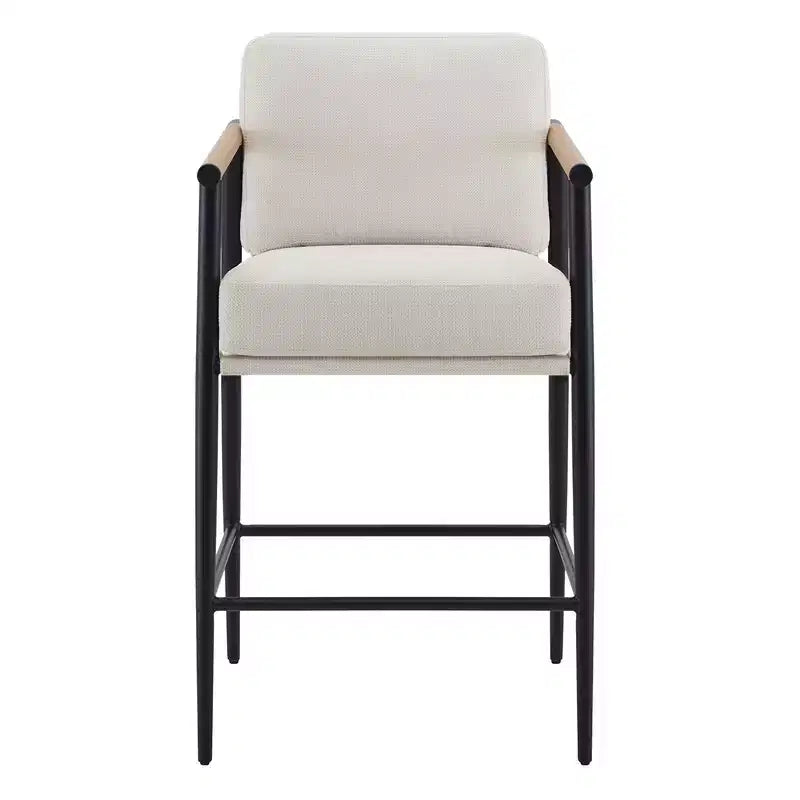 Tabourets de bar modernes Spruce&Spring avec accoudoirs et piètement en métal, lot de 2