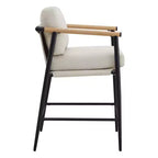Tabourets de bar modernes Spruce&Spring avec accoudoirs et piètement en métal, lot de 2