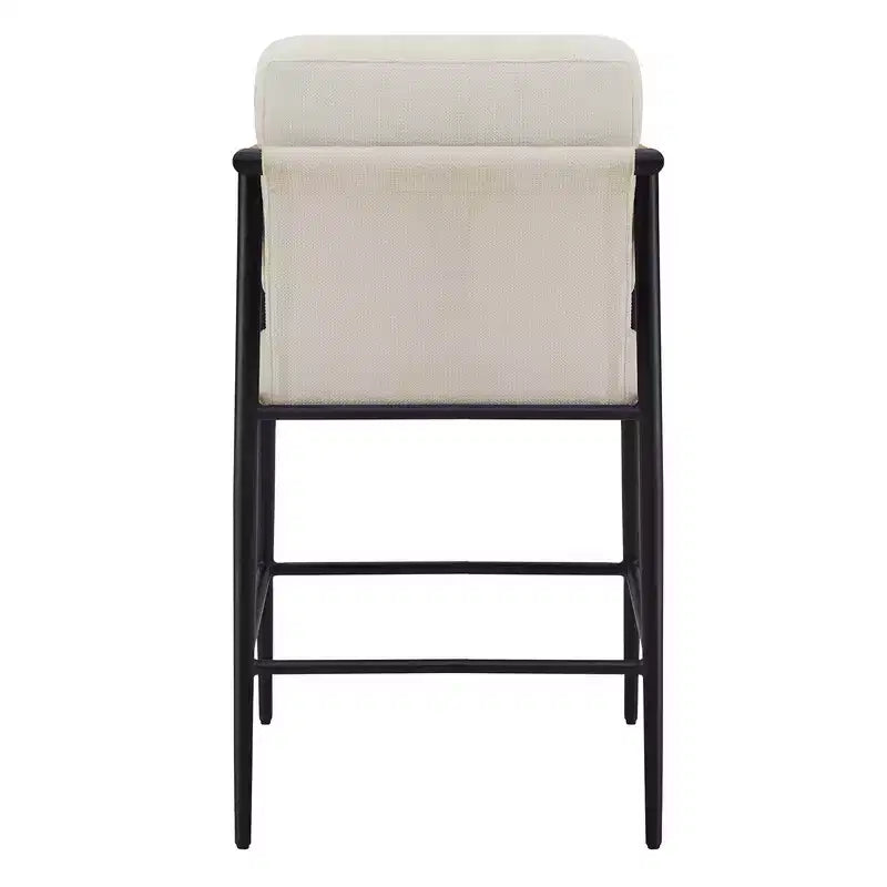 Tabourets de bar modernes Spruce&Spring avec accoudoirs et piètement en métal, lot de 2