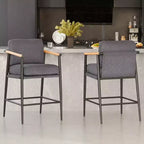 Tabourets de bar modernes Spruce&Spring avec accoudoirs et piètement en métal, lot de 2