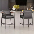 Tabourets de bar modernes Spruce&Spring avec accoudoirs et piètement en métal, lot de 2
