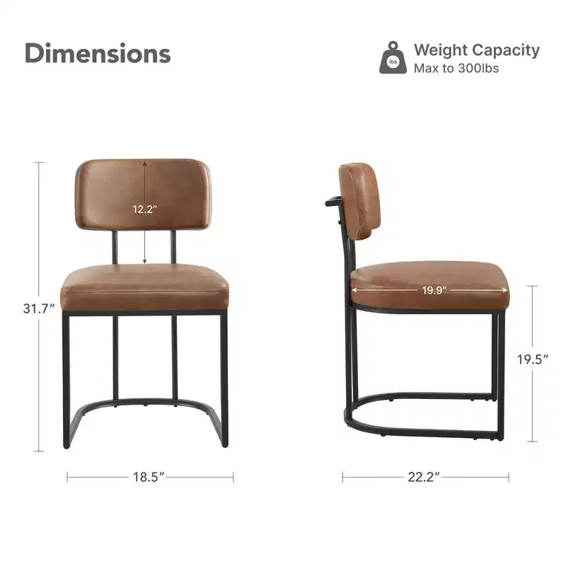 Chaise de salle à manger en métal Spruce&Spring avec cadre en laiton ou noir