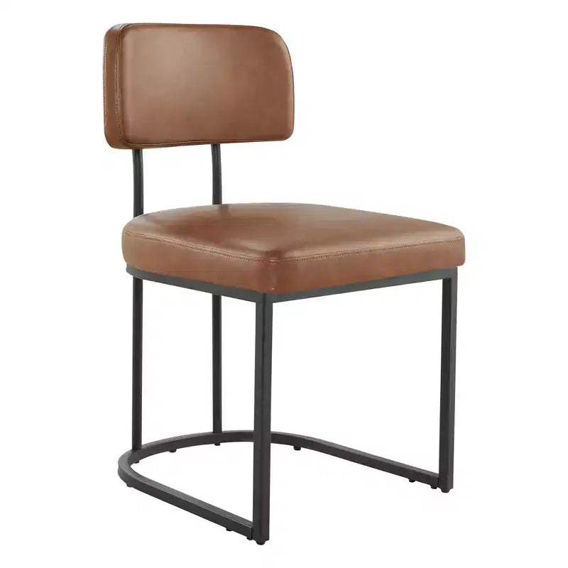 Chaise de salle à manger en métal Spruce&Spring avec cadre en laiton ou noir