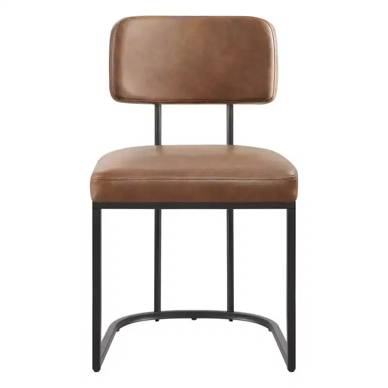 Chaise de salle à manger en métal Spruce&Spring avec cadre en laiton ou noir