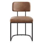 Chaise de salle à manger en métal Spruce&Spring avec cadre en laiton ou noir