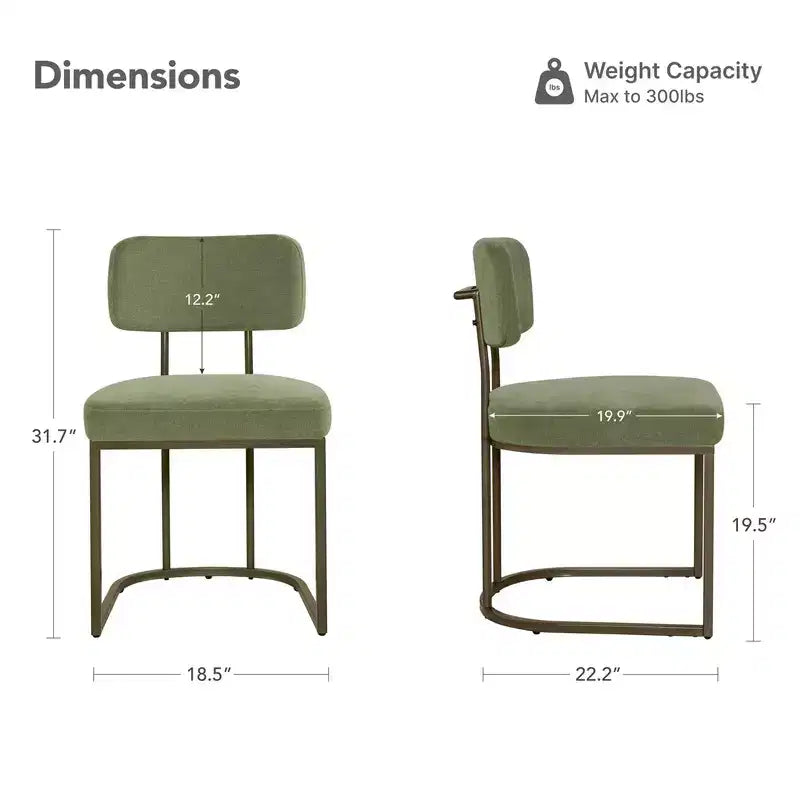Chaise de salle à manger en métal Spruce&Spring avec cadre en laiton ou noir