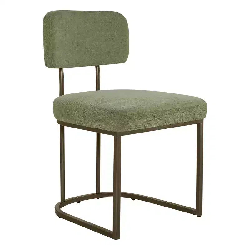Chaise de salle à manger en métal Spruce&Spring avec cadre en laiton ou noir