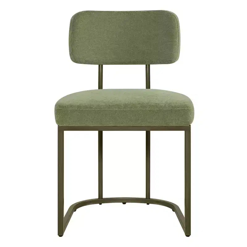 Chaise de salle à manger en métal Spruce&Spring avec cadre en laiton ou noir
