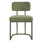 Chaise de salle à manger en métal Spruce&Spring avec cadre en laiton ou noir