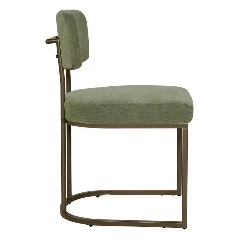 Chaise de salle à manger en métal Spruce&Spring avec cadre en laiton ou noir