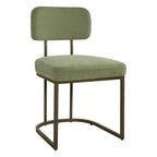 Chaise de salle à manger en métal Spruce&Spring avec cadre en laiton ou noir