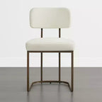 Chaise de salle à manger en métal Spruce&Spring avec cadre en laiton ou noir