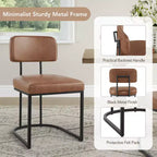 Chaise de salle à manger en métal Spruce&Spring avec cadre en laiton ou noir