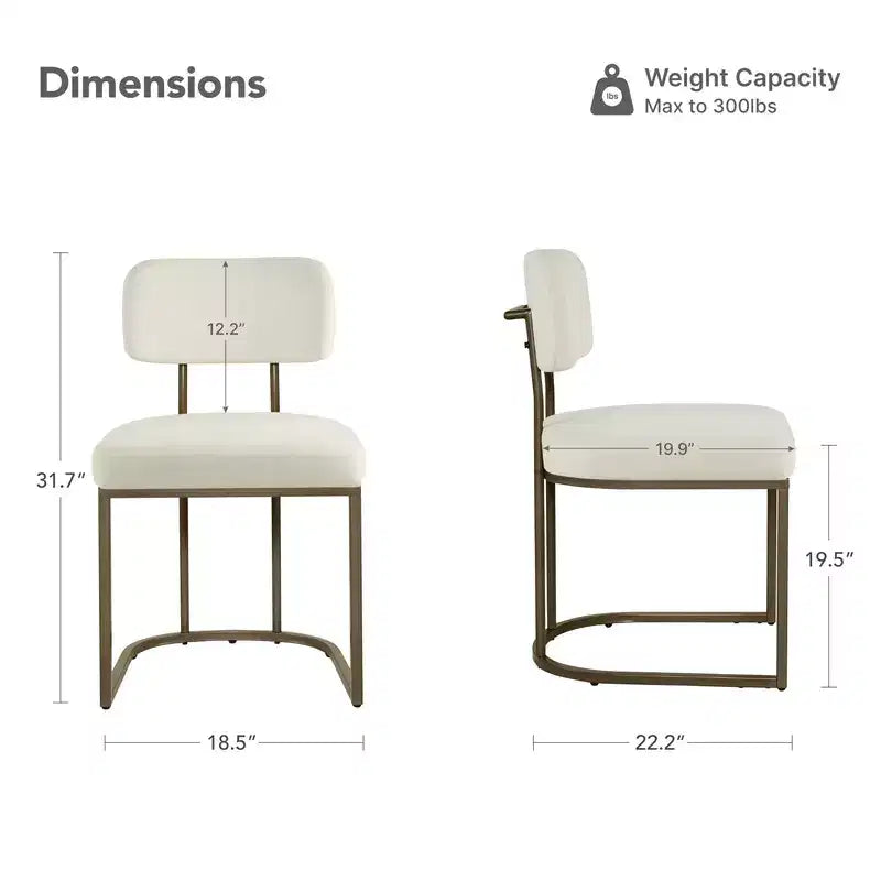 Chaise de salle à manger en métal Spruce&Spring avec cadre en laiton ou noir