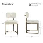 Chaise de salle à manger en métal Spruce&Spring avec cadre en laiton ou noir