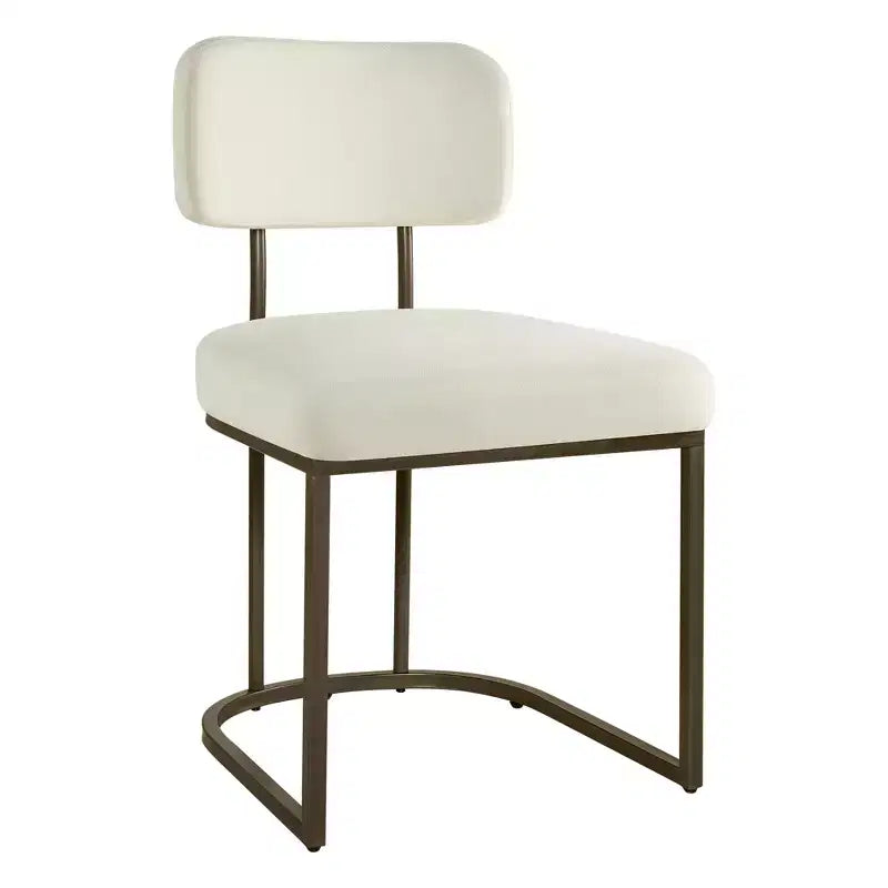 Chaise de salle à manger en métal Spruce&Spring avec cadre en laiton ou noir