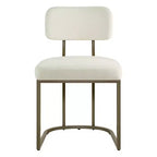 Chaise de salle à manger en métal Spruce&Spring avec cadre en laiton ou noir