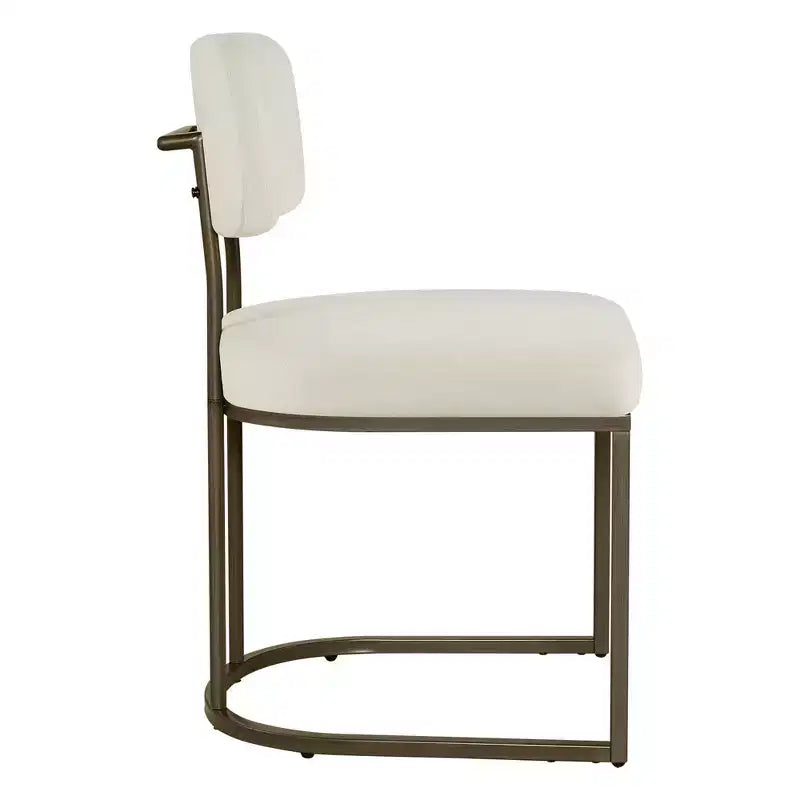 Chaise de salle à manger en métal Spruce&Spring avec cadre en laiton ou noir