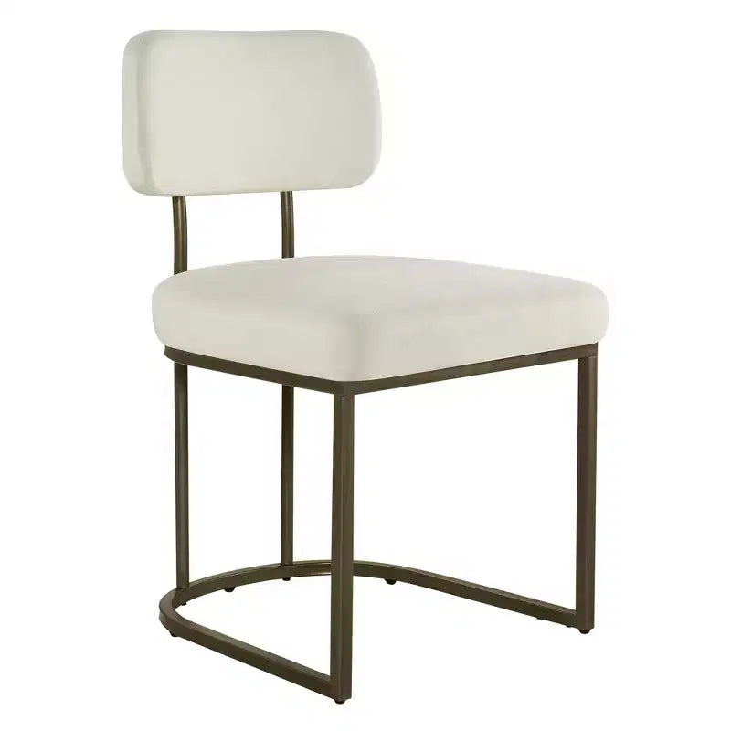 Chaise de salle à manger en métal Spruce&Spring avec cadre en laiton ou noir