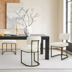 Chaise de salle à manger en métal Spruce&Spring avec cadre en laiton ou noir