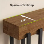 Console de table Lantine 63 pour entrée, Table de style campagnard derrière le canapé, Table basse avec cadre en métal noir pour salon, Chêne