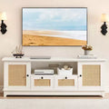 TV Stand for TVs up to 65'', Mid Century Modern Entertainment Center with with Storage and Doors, Boho Media TV Console for Living Room, Bedroom