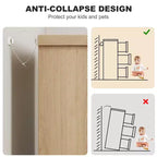 Commode à 6 tiroirs pour chambre à coucher, commode en bois de 119 cm de large avec poignées encastrées, organisateur de rangement pour vêtements, meuble TV pour couloir