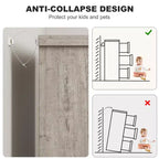 Commode à 6 tiroirs pour chambre à coucher, commode en bois de 119 cm de large avec poignées encastrées, organisateur de rangement pour vêtements, meuble TV pour couloir