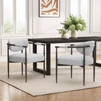 Lot de 2 chaises de salle à manger modernes rembourrées Christopher Knight Home Moriel avec dossier incurvé