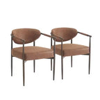 Lot de 2 chaises de salle à manger modernes rembourrées Christopher Knight Home Moriel avec dossier incurvé