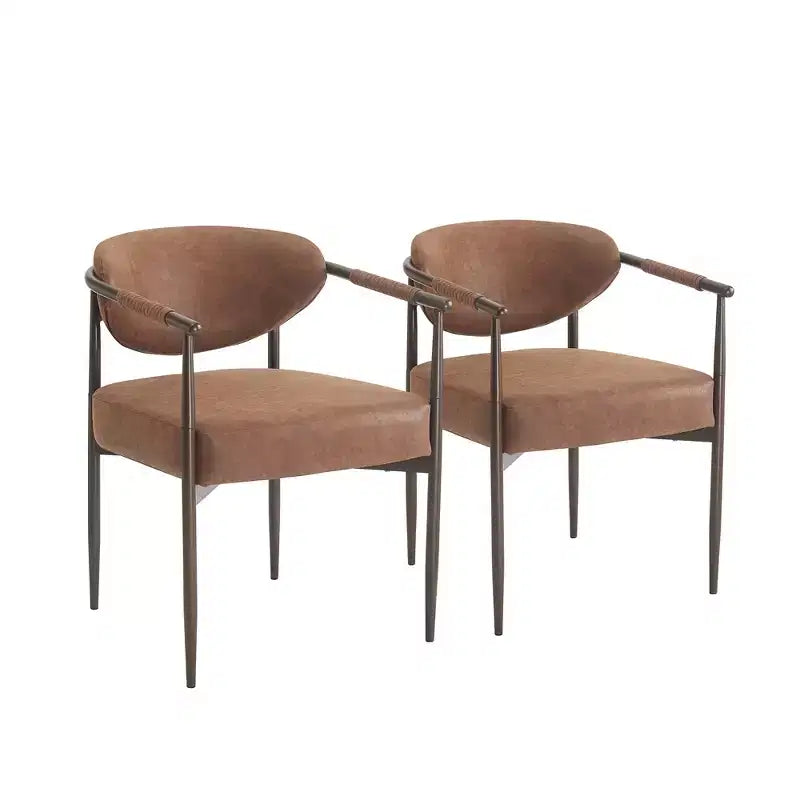 Lot de 2 chaises de salle à manger modernes rembourrées Christopher Knight Home Moriel avec dossier incurvé