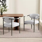 Lot de 2 chaises de salle à manger modernes rembourrées Christopher Knight Home Moriel avec dossier incurvé