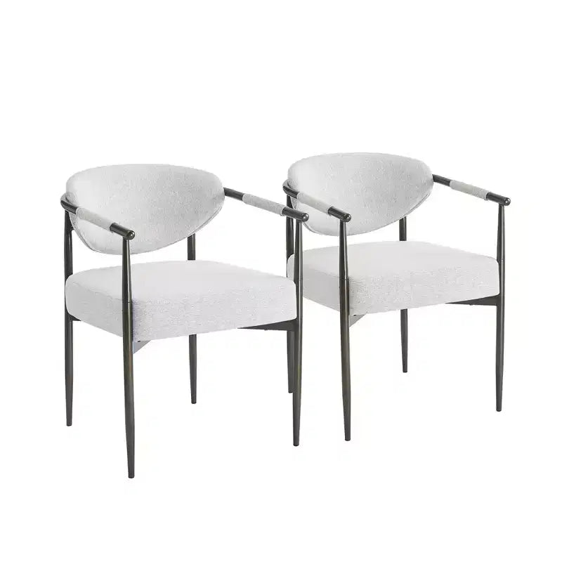 Lot de 2 chaises de salle à manger modernes rembourrées Christopher Knight Home Moriel avec dossier incurvé