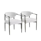 Lot de 2 chaises de salle à manger modernes rembourrées Christopher Knight Home Moriel avec dossier incurvé