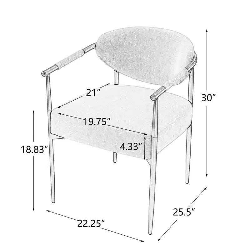 Lot de 2 chaises de salle à manger modernes rembourrées Christopher Knight Home Moriel avec dossier incurvé