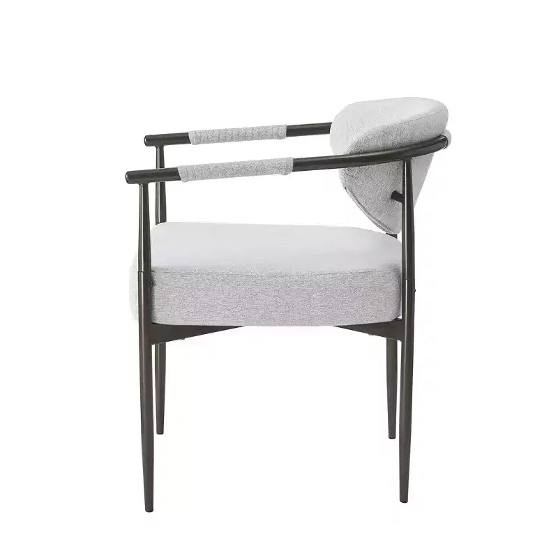 Lot de 2 chaises de salle à manger modernes rembourrées Christopher Knight Home Moriel avec dossier incurvé