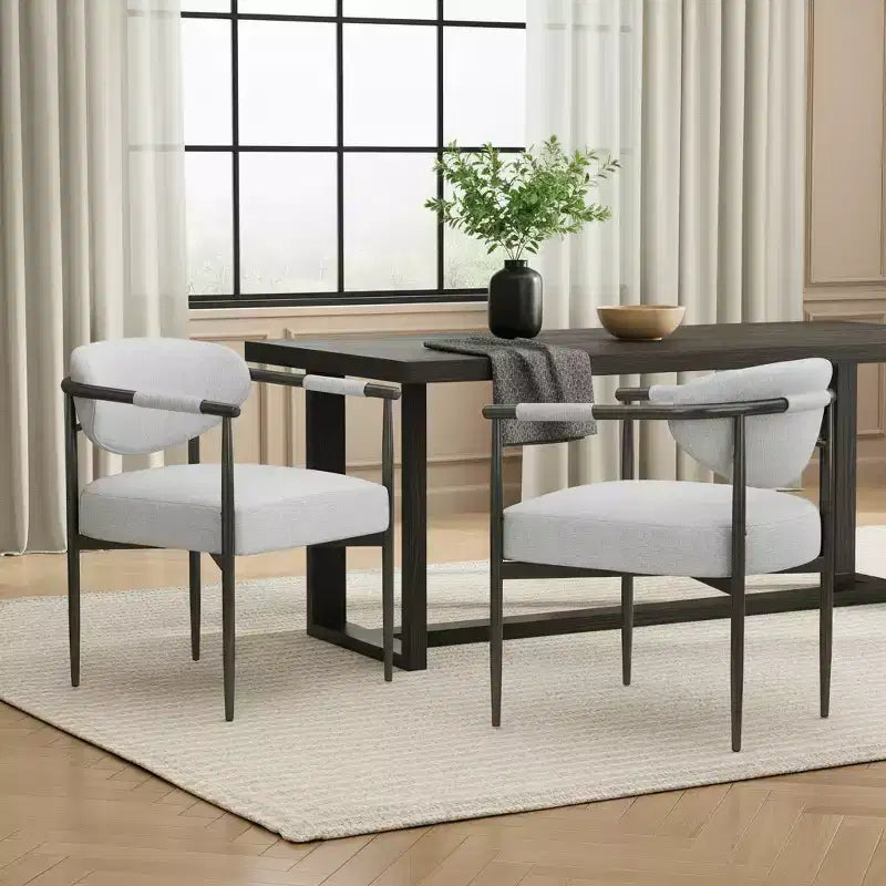 Christopher Knight Home Moriel Modern Upholstered Dining Chairs with Curved Backrest (Set of 2)