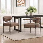 Lot de 2 chaises de salle à manger modernes rembourrées Christopher Knight Home Moriel avec dossier incurvé