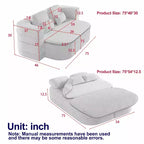 Canapé-lit pliable 2 en 1 de 75 pouces, canapé de sol convertible avec coussin en mousse et couverture multifonctionnelle pour salon, chambre à coucher ou studio
