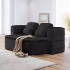 Canapé-lit pliable 2 en 1 de 75 pouces, canapé de sol convertible avec coussin en mousse et couverture multifonctionnelle pour salon, chambre à coucher ou studio