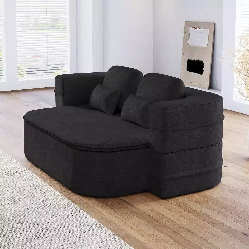 Canapé-lit pliable 2 en 1 de 75 pouces, canapé de sol convertible avec coussin en mousse et couverture multifonctionnelle pour salon, chambre à coucher ou studio