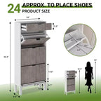 Meuble à chaussures avec 3 tiroirs basculants, étagère à chaussures d'entrée en bois avec pieds en fer