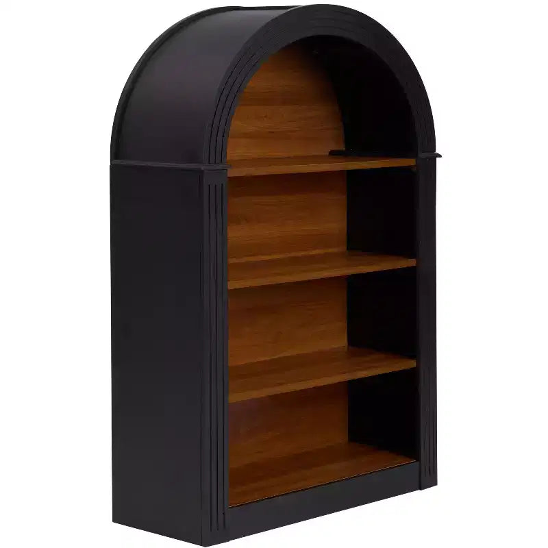 Okak Armoire de Rangement Antique à Niche, Meuble de Rangement avec 4 Étagères, Armoire Autonome pour Salon, Couloir et Bureau, Noir