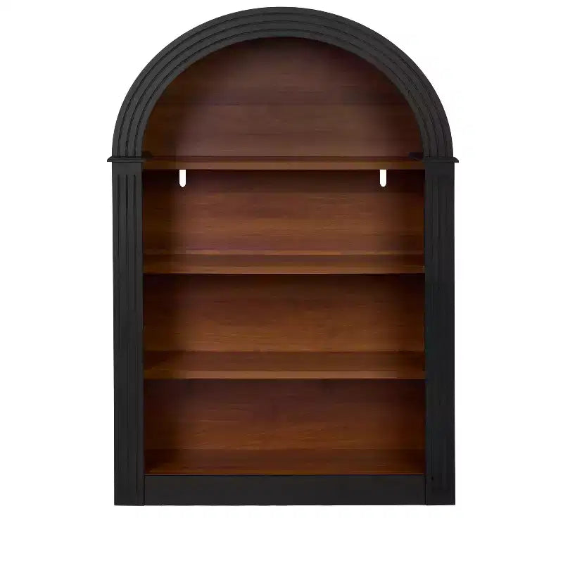 Okak Armoire de Rangement Antique à Niche, Meuble de Rangement avec 4 Étagères, Armoire Autonome pour Salon, Couloir et Bureau, Noir