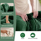 Canapé d'angle et pouf Cloud - Chenille moelleuse, mousse haute densité capitonnée, canapé d'angle compact pour salon